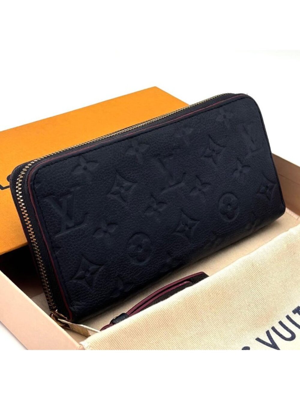 Louis Vuitton Monogram Empreinte Zippy Wallet Marine Rouge